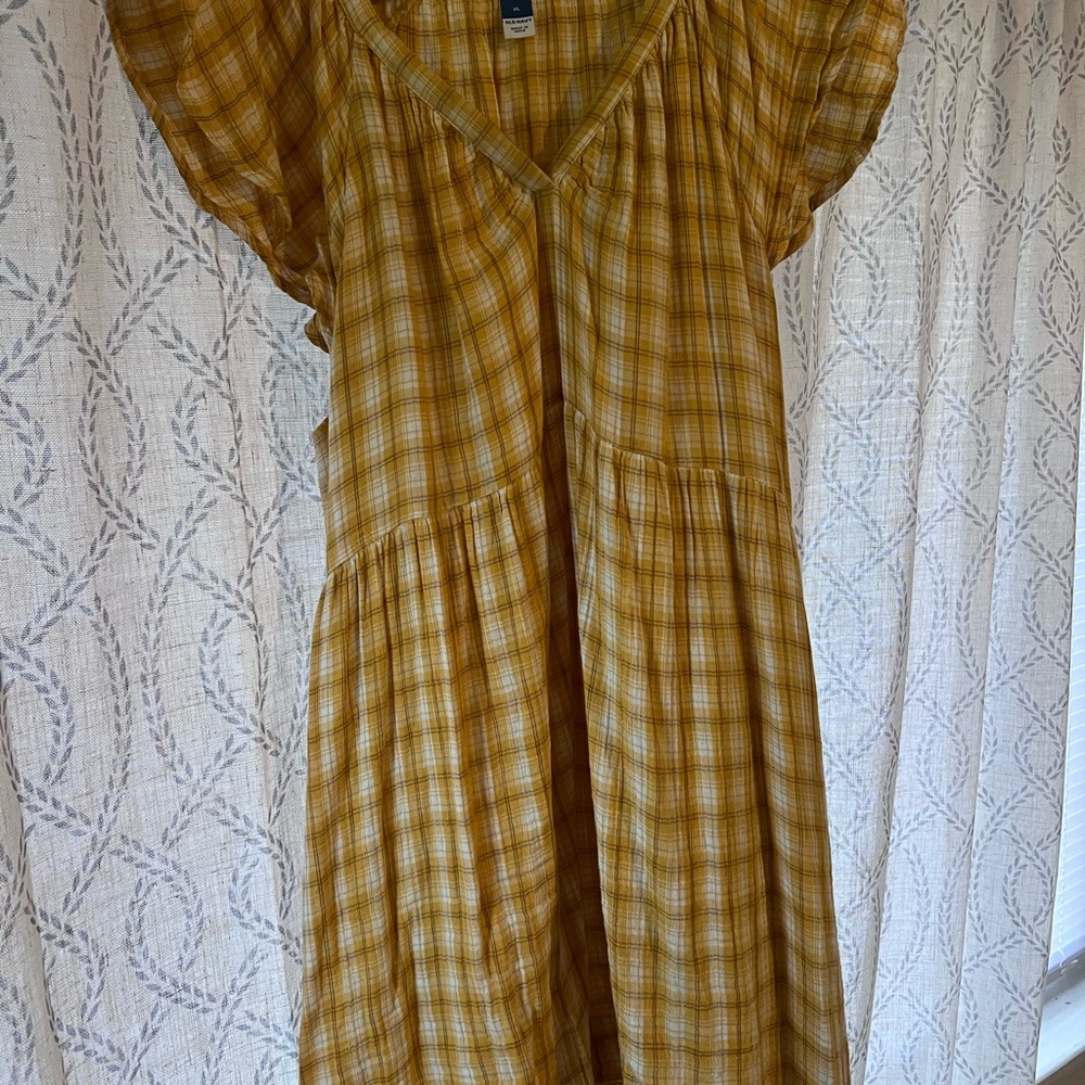 Chic Yellow Plaid Dress